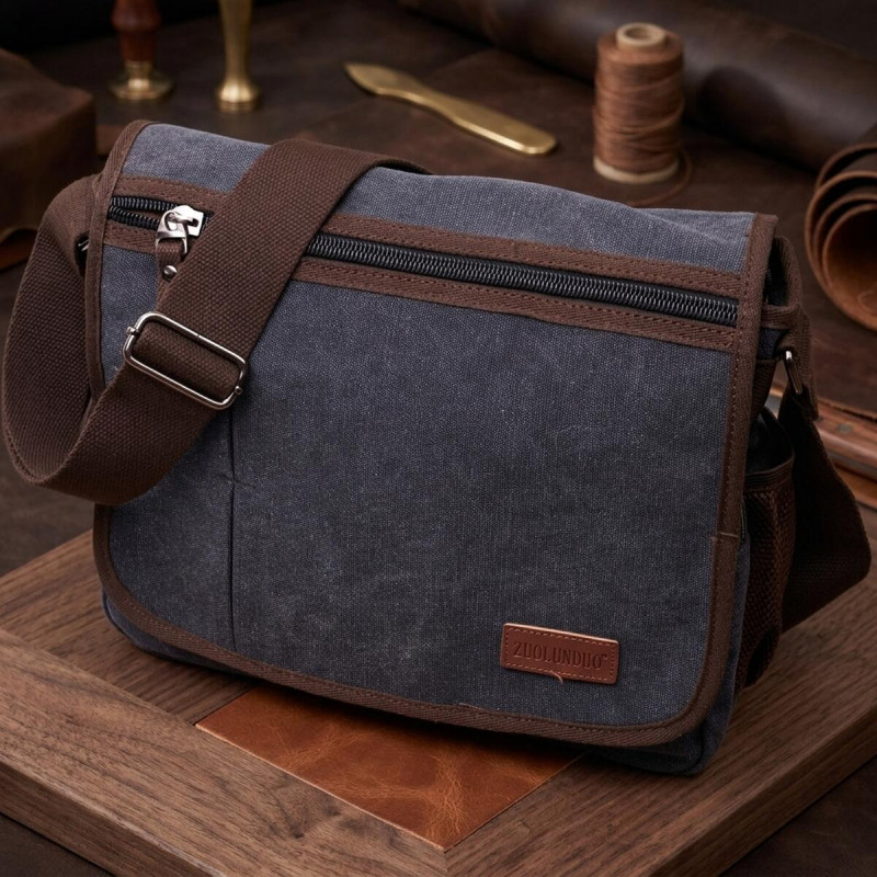 Сумка через плече для ноутбука " із щільного текстилю Vintage Чорний