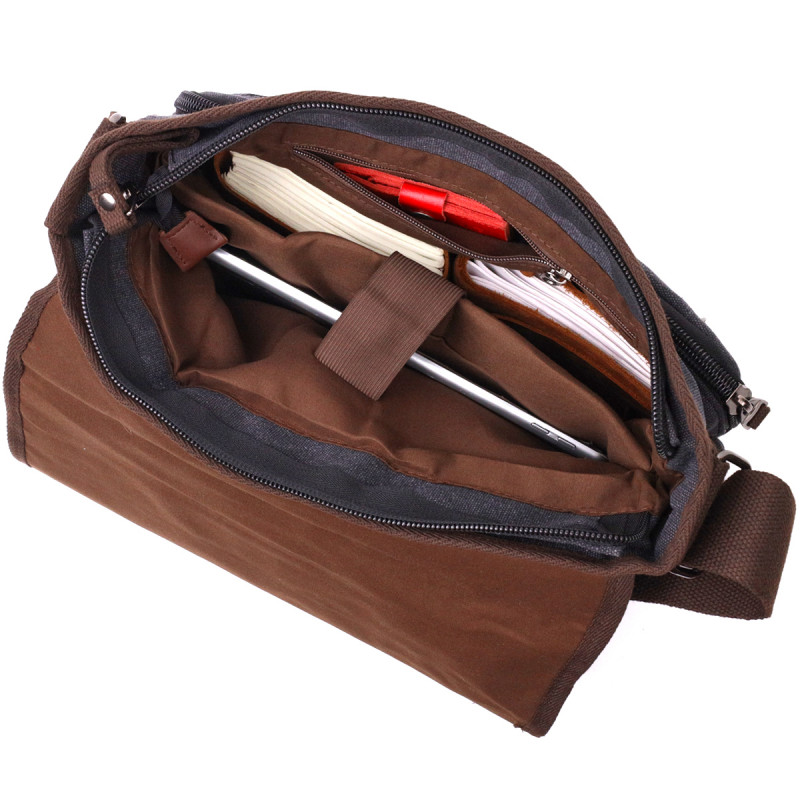 Сумка через плечо для ноутбука " из плотного текстиля Vintage Черный