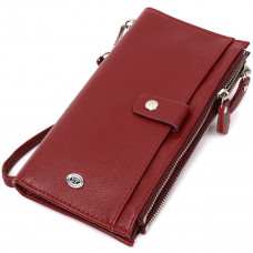 Стильный и яркий женский кошелек-клатч ST Leather Бордовый