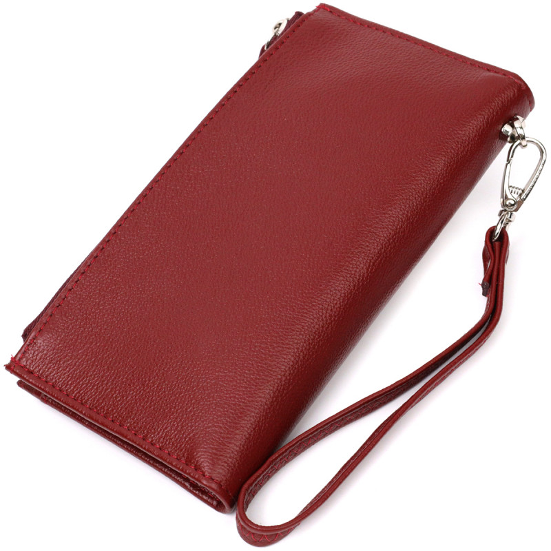 Стильный и яркий женский кошелек-клатч ST Leather Бордовый