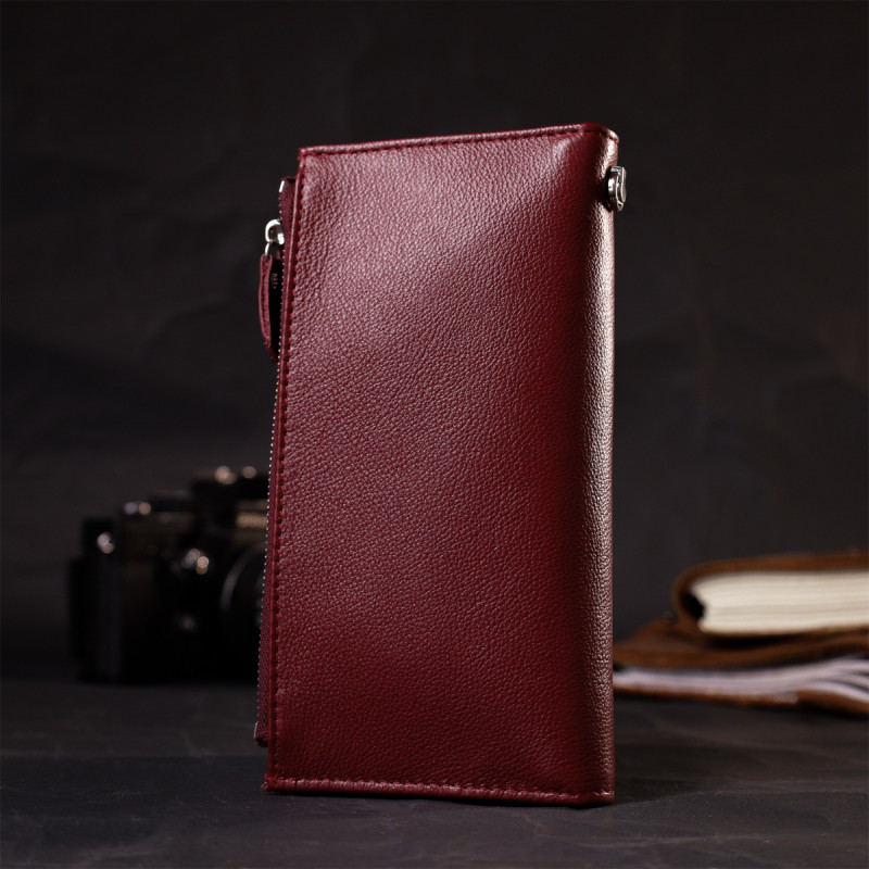 Стильный и яркий женский кошелек-клатч ST Leather Бордовый