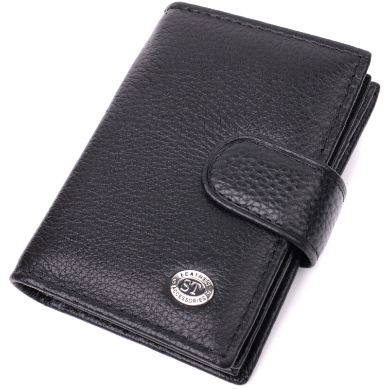 Надежная визитница из натуральной кожи ST Leather Черный