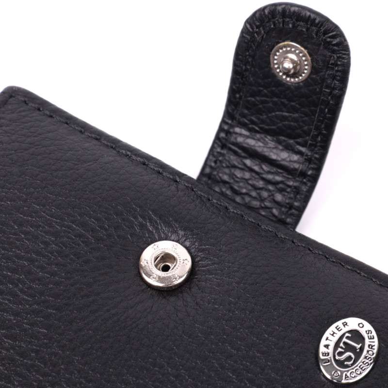 Надежная визитница из натуральной кожи ST Leather Черный