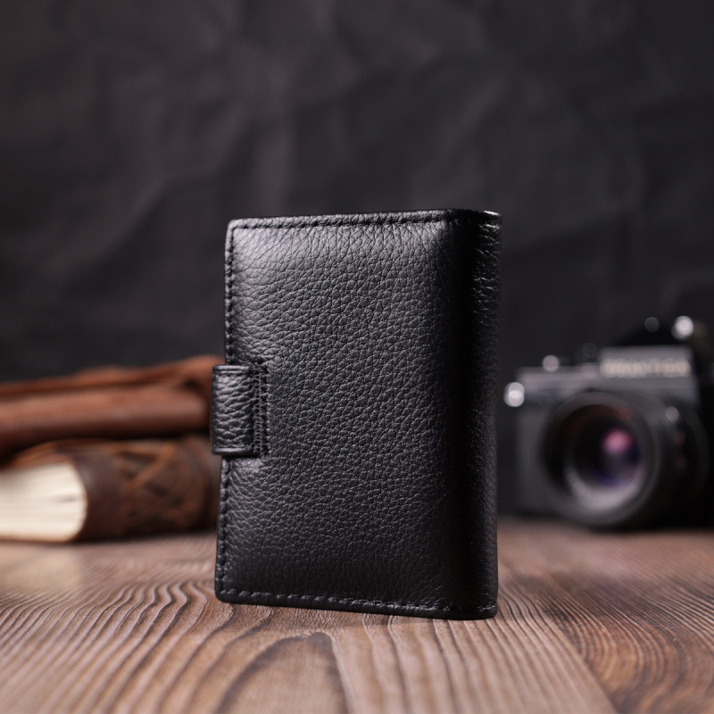 Надежная визитница из натуральной кожи ST Leather Черный