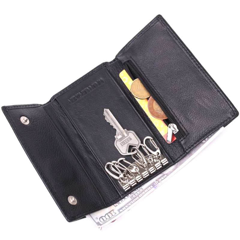 Практичная ключница из натуральной кожи ST Leather Черный