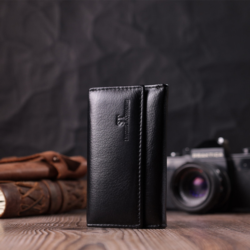 Практичная ключница из натуральной кожи ST Leather Черный