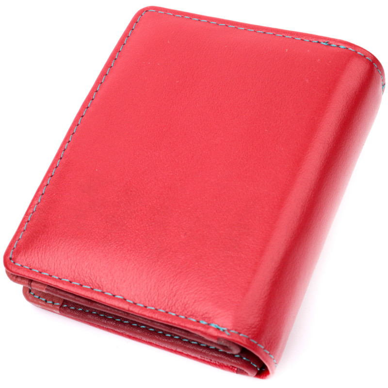 Женский вертикальный компактный кошелек из натуральной кожи ST Leather Красный