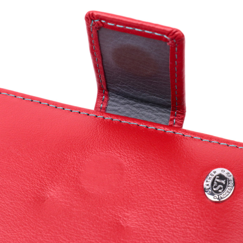 Женский вертикальный компактный кошелек из натуральной кожи ST Leather Красный