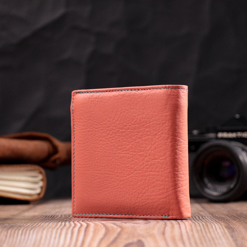Яркий женский кошелек среднего размера из натуральной кожи ST Leather Оранжевый