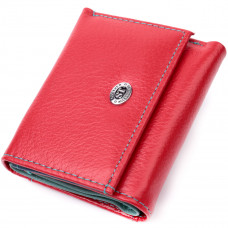 Яркий маленький кошелек для женщин из натуральной кожи ST Leather Красный