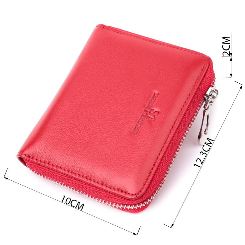 Симпатичный женский кошелек из натуральной кожи ST Leather Красный
