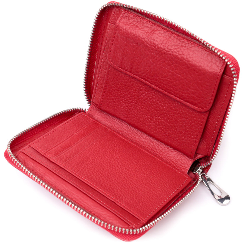 Симпатичный женский кошелек из натуральной кожи ST Leather Красный