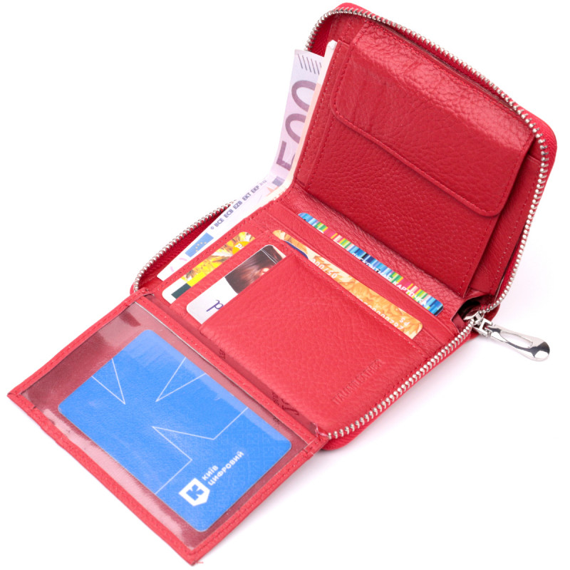 Симпатичный женский кошелек из натуральной кожи ST Leather Красный