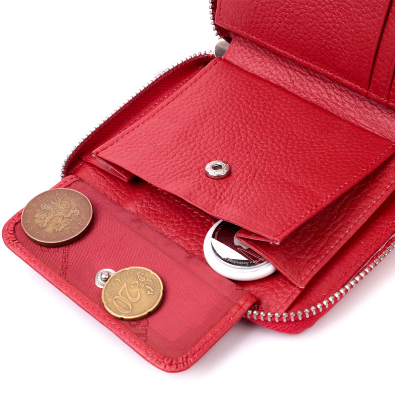 Симпатичный женский кошелек из натуральной кожи ST Leather Красный