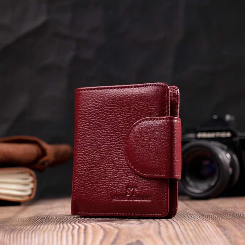 Жіночий гаманець вертикального типу із натуральної шкіри ST Leather Бордовий