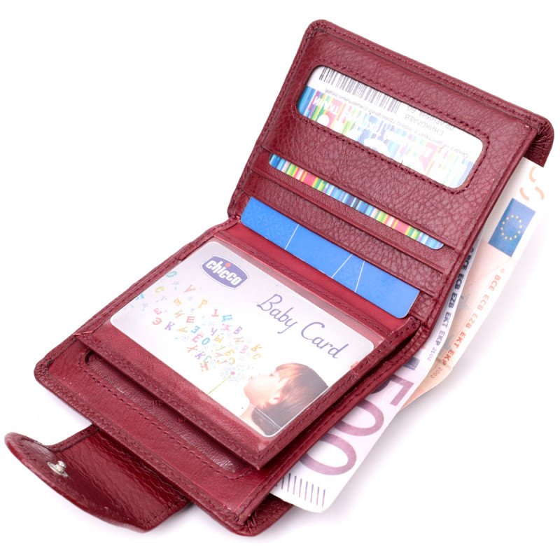 Женский кошелек вертикального типа из натуральной кожи ST Leather Бордовый