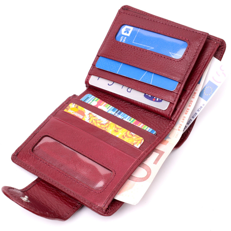 Женский кошелек вертикального типа из натуральной кожи ST Leather Бордовый