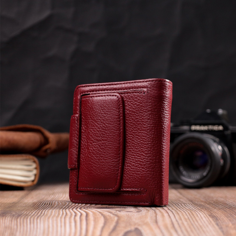 Женский кошелек вертикального типа из натуральной кожи ST Leather Бордовый
