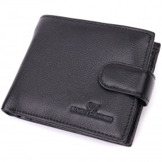 Горизонтальный бумажник среднего размера из натуральной кожи ST Leather Черный