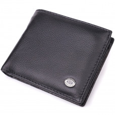 Стильный мужской кошелек из натуральной кожи ST Leather Черный