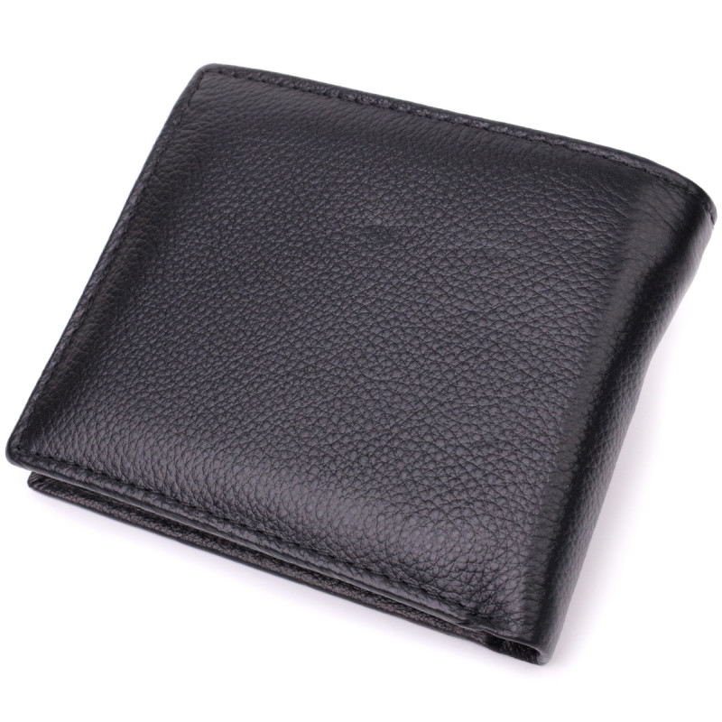 Стильный мужской кошелек из натуральной кожи ST Leather Черный