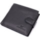 Горизонтальное портмоне для мужчин из натуральной кожи ST Leather Черный