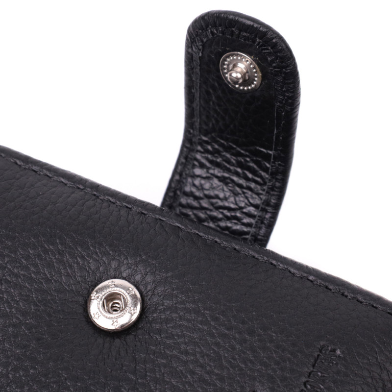 Горизонтальное портмоне для мужчин из натуральной кожи ST Leather Черный