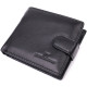 Бумажник для мужчин удобного размера из натуральной кожи ST Leather Черный