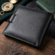 Гаманець для чоловіків зручного розміру з натуральної шкіри ST Leather Чорний