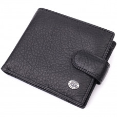 Мужской бумажник удобного размера из натуральной кожи ST Leather Черный