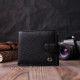 Мужской бумажник удобного размера из натуральной кожи ST Leather Черный