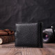 Мужской бумажник удобного размера из натуральной кожи ST Leather Черный