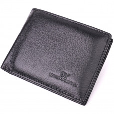 Зручне чоловіче портмоне з натуральної шкіри ST Leather Чорний