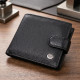 Мужской горизонтальный бумажник среднего размера из натуральной кожи ST Leather Черный