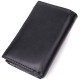 Кожаный женский кошелек в три сложения ST Leather Черный
