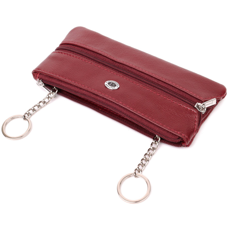 Вместительная ключница из натуральной кожи ST Leather Бордовый
