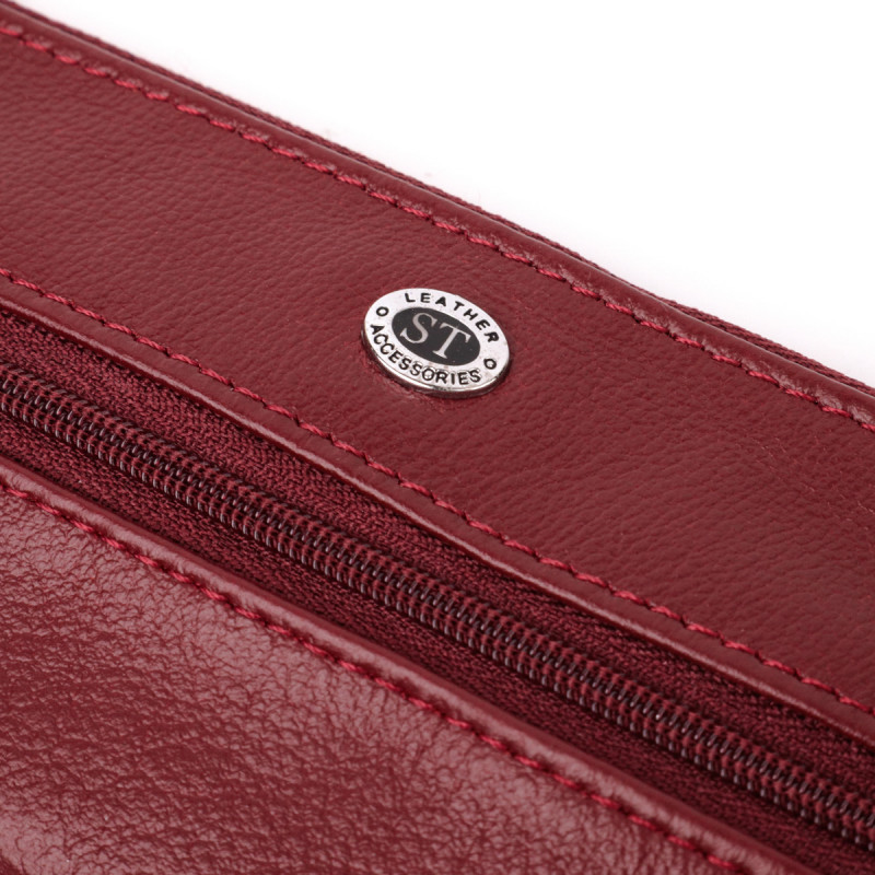 Вместительная ключница из натуральной кожи ST Leather Бордовый