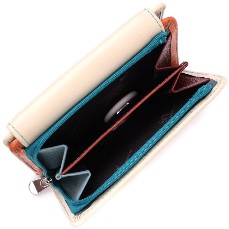 Вместительный кошелек для женщин из натуральной кожи ST Leather Белый