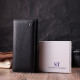 Лаконичный женский кошелек горизонтального формата из натуральной кожи ST Leather Черный