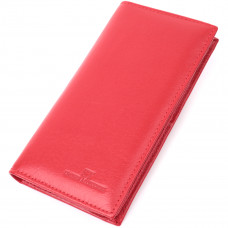 Вертикальный женский кошелек на магнитах из натуральной кожи ST Leather Красный