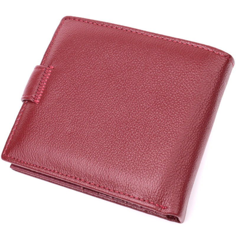 Женский практичный бумажник из натуральной кожи ST Leather Бордовый