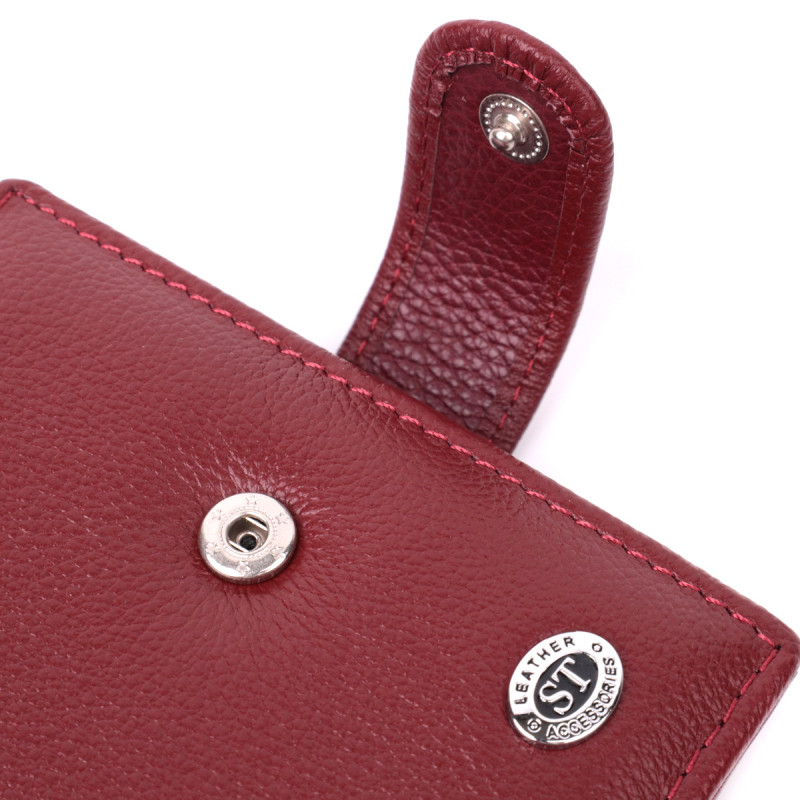 Женский практичный бумажник из натуральной кожи ST Leather Бордовый