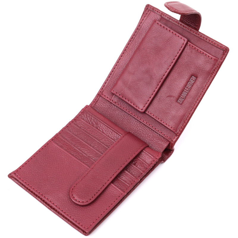 Женский практичный бумажник из натуральной кожи ST Leather Бордовый