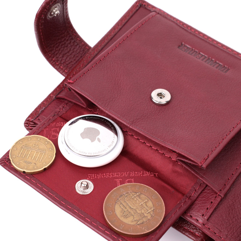 Женский практичный бумажник из натуральной кожи ST Leather Бордовый