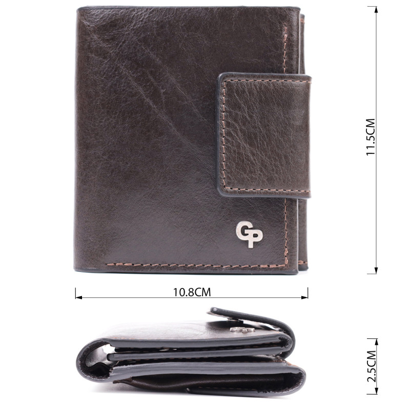 Люксовый кошелек с множеством отделений из качественной натуральной кожи GRANDE PELLE Коричневый