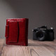 Лакированный кошелек для женщин среднего размера из натуральной кожи ST Leather Красный
