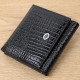 Женский компактный кошелек из натуральной лакированной кожи ST Leather Черный