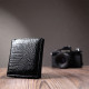 Женский компактный кошелек из натуральной лакированной кожи ST Leather Черный