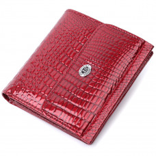 Фактурный женский кошелек из натуральной кожи ST Leather Красный