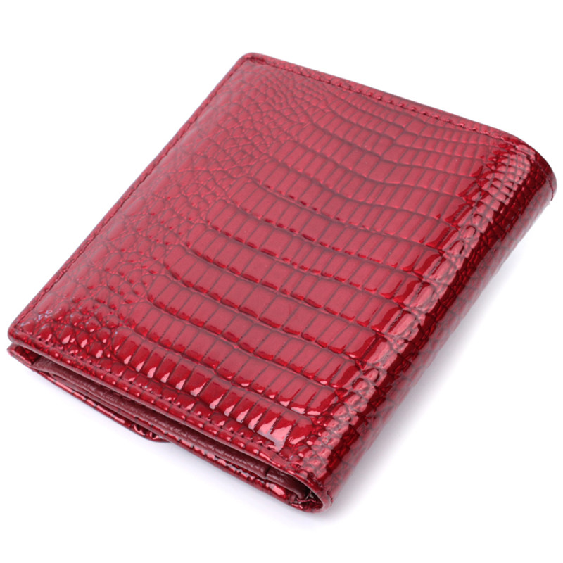 Фактурный женский кошелек из натуральной кожи ST Leather Красный